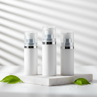 Flacon pompe sans air en plastique 30ml, 50ml, 80ml avec gaine métallique en aluminium pour emballage cosmétique ABN28-002