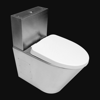 WC en acier inoxydable 304 avec réservoir et couvercle en PVC, siphon en S de 600 mm, en stock usine Kuge
