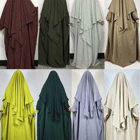 Ensemble 2 pièces Abaya Nida avec Khimar – Vente en gros – Vêtements islamiques de haute qualité pour l'Aïd – Robe musulmane grande taille pour femme – Abaya de prière modeste