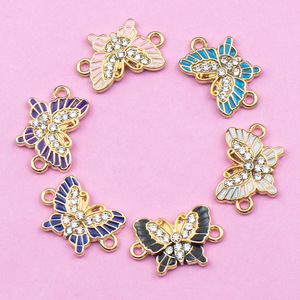 Tùy chỉnh ODM 100pcs 2025 xu hướng tự làm đồ trang sức Thành phần Bộ Bướm Kim cương đẹp dầu nhỏ giọt Vòng cổ hạt - Product Image 3