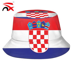 Casquette de seau à imprimé numérique personnalisé, drapeau de la Croatie, polyester, pour adultes, fans de football, casquettes de drapeau national de la Croatie, vente chaude - Product Image 2