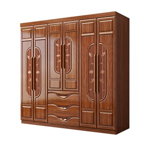 Armoire en bois massif de style chinois Dazhang Jiaju, porte à charnières, grande capacité, meubles de rangement pour chambre à coucher, pour enfants, adultes, personnes âgées - Product Image 5