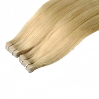 Extensions de cheveux humains de qualité supérieure, double épaisseur, blond européen avec mèches, invisibles et sans couture, fabriquées à partir de cheveux vierges bruts