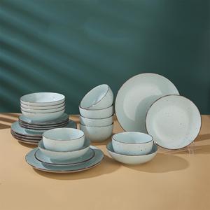 Campione disponibile set di stoviglie personalizzate in ceramica set di stoviglie smaltate colorate set <span class=keywords><strong>da</strong></span> cena in gres <span class=keywords><strong>servizio</strong></span> stoviglie in gres per <span class=keywords><strong>6</strong></span> - Product Image 2