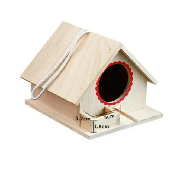 Groothandel Custom Opknoping Vogelhuisje Voor Buiten Tuin Patio Decoratieve Nest Fokken Nestelen Vogel Volière Houten Vogel Huis