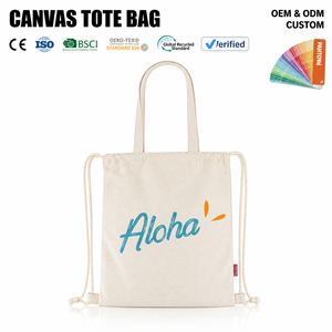 Sac fourre-tout à cordon en toile de coton et liège Somerset, personnalisable avec logo, réutilisable, vente en gros - Product Image 2
