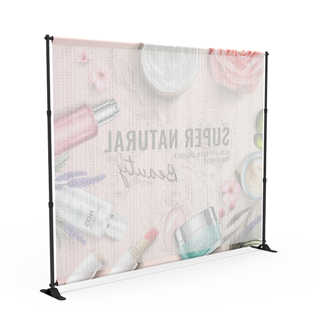 10x10FT Heavy Duty Adjustable Large Stand Step Repeat Backdrop Media Wall Polyester Fabric for Wedding Party Advertising Display