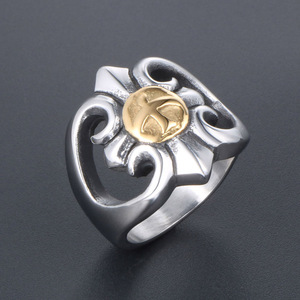 Bague Unisexe en Acier Titane Plaqué Or Style Punk Rétro Japonais Coréen avec Aigle, Bijou Tendance SA926 - Product Image 2