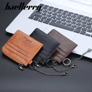 กระเป๋าสตางค์สั้นผู้ชายแบรนด์ Baellerry สีดำ มีซิปใส่เหรียญ พร้อมสายคล้องกันขโมย สไตล์วินเทจ ใช้ได้ทุกวัน - Product Image 4