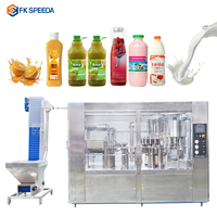 Machine de remplissage automatique de jus de fruits et d'eau de coco avec fonctions de pelage, de mélange et de lavage pour bouteilles en plastique