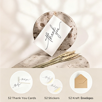 Enveloppes Kraft et Cartes de Remerciement avec Autocollants – Lot Personnalisé pour Mariages, Entreprises et Baby Showers