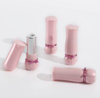 Tube de rouge à lèvres rose mignon de 3,5 ml avec motif papillon, tube vide pour rouge à lèvres ou baume à lèvres pour filles, logo personnalisé, vente en gros