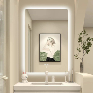 <span class=keywords><strong>Miroir</strong></span> LED rétroéclairé horizontal vertical anti-buée Art Déco intelligent à haut lumen pour salle <span class=keywords><strong>de</strong></span> bain, étanche, CRI90, HD, à intensité variable - Product Image 2