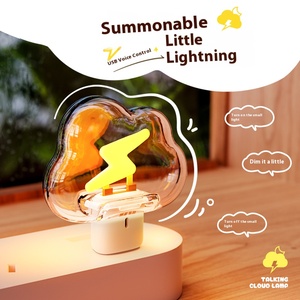 Phim hoạt hình mini <span class=keywords><strong>Lightning</strong></span> Led nightlight xách tay ABS Home Plug-in với bảo vệ mắt mềm mại ấm áp ánh sáng trắng thiết kế hiện đại - Product Image 1