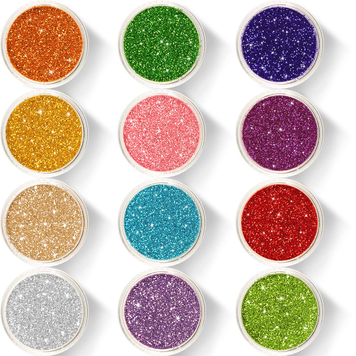 Glitter Wenida 12 Colors Holographic Cosmetic Festival Powder Sequins Craft Glitter for Arts Face Hair Body Nail