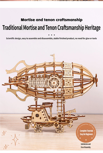 Avión Clásico de Madera, Juguete Educativo, Modelo de Rompecabezas DIY, Ofrece un Desafío de Construcción Relajante, Elegante Adorno Decorativo - Product Image 4