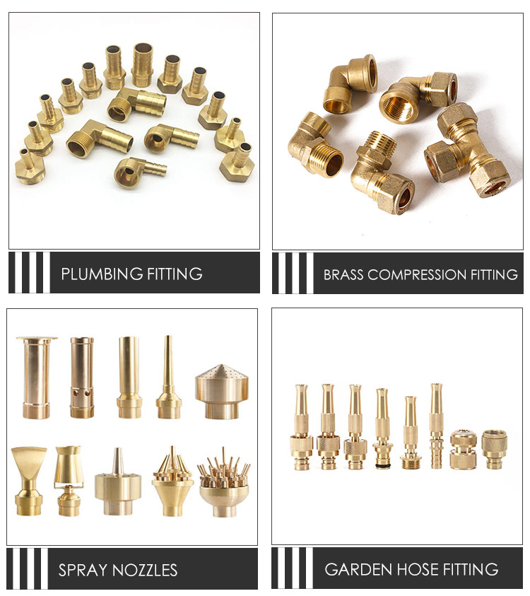 Brass Plumbing Pipe Fittings Female Hexagon Forged 3 Way Equal And Reduced Tee