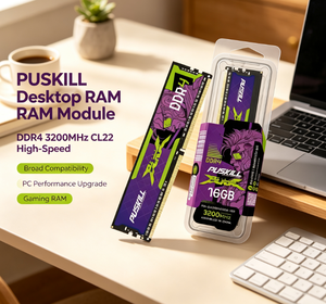 PUSKILL หน่วยความจำแบบ DIMM DDR4 3200MHz CL22 ความเร็วสูง รองรับการใช้งานได้หลากหลาย สำหรับการอัพเกรดประสิทธิภาพของพีซี หน่วยความจำแบบเดิม - Product Image 1