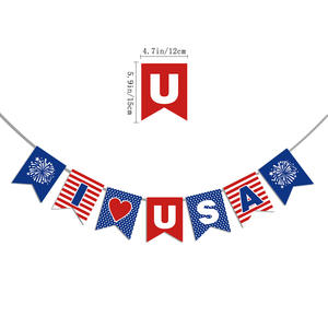 Alta calidad Día DE LA Independencia Americana Pentagrama Amor EE. UU. Bandera <span class=keywords><strong>Banner</strong></span> FELIZ 4 DE JULIO Carta <span class=keywords><strong>Banner</strong></span> Decoraciones para fiestas al por mayor - Product Image 6