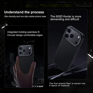 Laudtec Ultra Thin 600D Aramid Fiber Magnetic Case Fit iPhone 17 Air 17 Pro Max with Hidden Lens Bracket Kickstand ODM OEM - Product Image 6