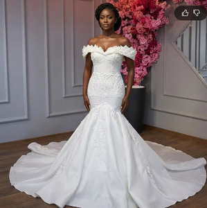 S1244Y 2026 <span class=keywords><strong>Abito</strong></span> <span class=keywords><strong>da</strong></span> <span class=keywords><strong>Sposa</strong></span> Lussuoso di Alta Qualità, Modello Sirena con Spalle Scoperte e Strascico, <span class=keywords><strong>Taglie</strong></span> <span class=keywords><strong>Forti</strong></span> - Product Image 3