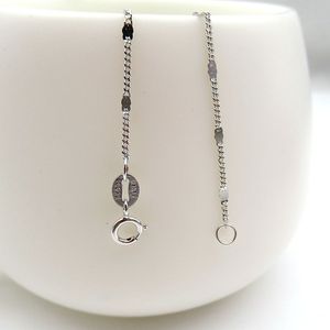 Collana con Paillettes da 1,1mm in Argento Sterling S925, Catena a Maglia Curb 1+1 con Ciondolo a Fetta Piatta - Product Image 2