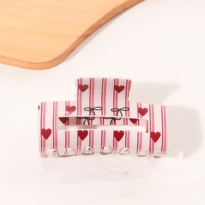 Pinza de Pelo Francesa Elegante de 8.4CM con Diseño de Puntos y Cuadros, Pinza Cuadrada de PVC Tipo Tiburón, Accesorio para el Cabello de Mujer para Uso Diario - Product Image 4