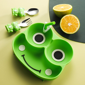 Thiết kế mới trẻ em Silicone bát hút tấm bé ăn Bộ đồ ăn phim hoạt hình dễ thương cậu bé cô gái món quà - Product Image 1