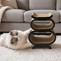 Grand grattoir pour chat en forme de gourde, lit en carton ondulé, tapis de griffage et de nettoyage des griffes, salon multi-niveaux luxueux