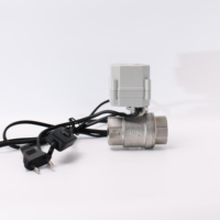 Vanne motorisée électrique à deux voies de contrôle du débit d'eau en acier inoxydable 304 220V CA ON/OFF 3/4 pouce avec prise ronde européenne