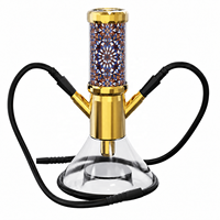 Kit complet de chicha électronique avec tête de fumée rechargeable, batterie 850 mAh, e-shisha, deux tuyaux à eau pour bar et fête