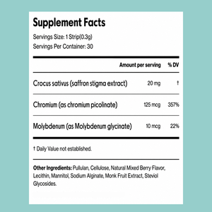 Cravings Control Quick Melt Strips with Chromium <b>Saffron</b> Molybdenum for Appetite Support Dietary <b>Supplement</b> - Product Image 4