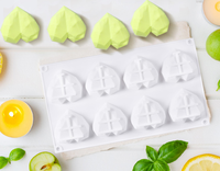 Cetakan Silikon Hati Berlian 8 Grid, Cetakan Coklat Loyang Silikon untuk Kue DIY Hidangan Penutup Mousse
