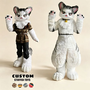 Costume de mascotte de chat Fursuit personnalisé de haute qualité tenue à fourrure de style anime pour adultes et adolescents fête de cosplay - Product Image 1