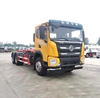 Camion benne arrière diesel Dongfeng 6x4 de haute qualité, 20-25 tonnes, avec crochet de levage et différents bacs pour le transfert de déchets, Euro 3