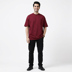 T-shirt surdimensionné en gros pour hommes, logo personnalisé, coton uni, manches courtes, taille plus, pour streetwear moderne - Product Image 1