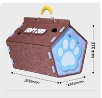 Sac de transport pour chat en feutre écologique, pliable, portable, pour l'extérieur, avec poignée, pour chaton, lit confortable pour animaux de compagnie