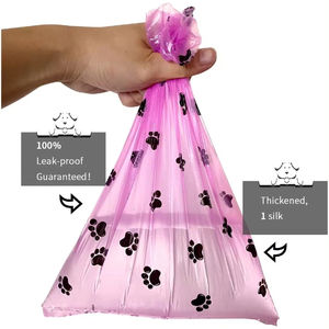 2024 yüksek kalite özel çevre dostu taşınabilir biyobozunur tek köpek kaka poşetleri sevimli köpek pençe baskı tasarım plastik - Product Image 3