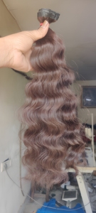Cheveux humains bruts non traités Remy de temple, en vrac, provenant d'usine d'Inde du Sud, d'un seul donneur, écologiques, lisses, ondulés, bouclés, colorés à la machine - Product Image 5