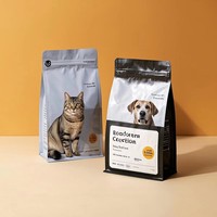 Sacs d'emballage pour aliments pour animaux de compagnie en plastique à fond plat, résistants à la chaleur et à l'humidité, imprimés sur mesure, réutilisables, refermables, pour chiens et chats, de 5 à 25 kg