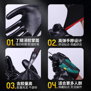 Gants de travail en nitrile Xingyu, entièrement texturés, résistants à l'abrasion, pour la construction et l'entretien - Product Image 3