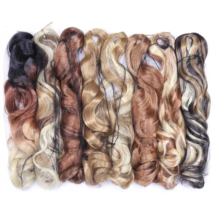 Private Label 75/150G Wholesale French Curls Synthetic Crochet Curly Braiding Hair Extension Loose Wave Yaki Silk Hair For Braid