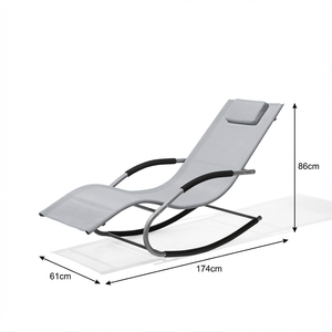 Sedia <span class=keywords><strong>da</strong></span> Giardino Moderna Portatile con Telaio in Acciaio Rinforzato 2*1, Rete Traspirante, Verniciata a Polvere, Smontabile (KD) per Piscina e Parco - Product Image 6