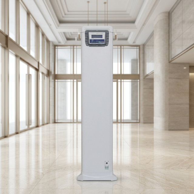 Averguard VW-S1 Single Pole Walk-through Metal Detectors-Durable White Model 12-Month Warranty Indoor/Outdoor Public Security