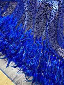 Tissu en dentelle à plumes, logo personnalisé 3D, tissu en dentelle de poinsettia, fabrication de tissu en dentelle, suède - Product Image 3