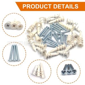 Baiguluo Plastic Drywall Anchor Screws Kit 15x28mm 15x33mm 13x42mm 200pcs Assortment for Wall Mounting - Product Image 3