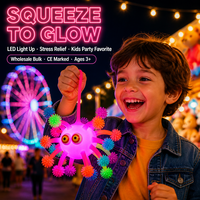 Vente en gros de boules lumineuses LED, flocons de neige lumineux, jouets anti-stress à presser, nouveauté, cadeaux pour enfants, brillent dans le noir
