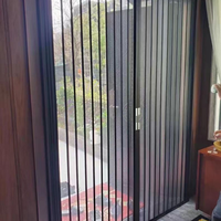 Porte moustiquaire anti-insectes avec cadre en aluminium épaissi, porte coulissante pliante pour la maison