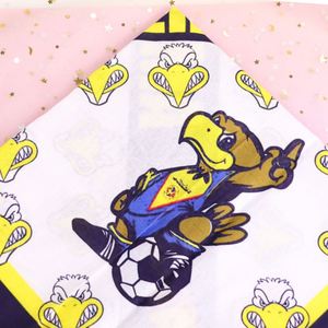 Bandana de sport carrée en coton et soie, imprimée sur mesure en usine, avec double logo, pour les fans - Product Image 2