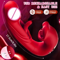 Vibrateurs à lécher la langue 4 en 1 Gode Rose Sex Toy Clitoral Swing Mode Sucer Clit Stimulator G Spot Pleasure Tools